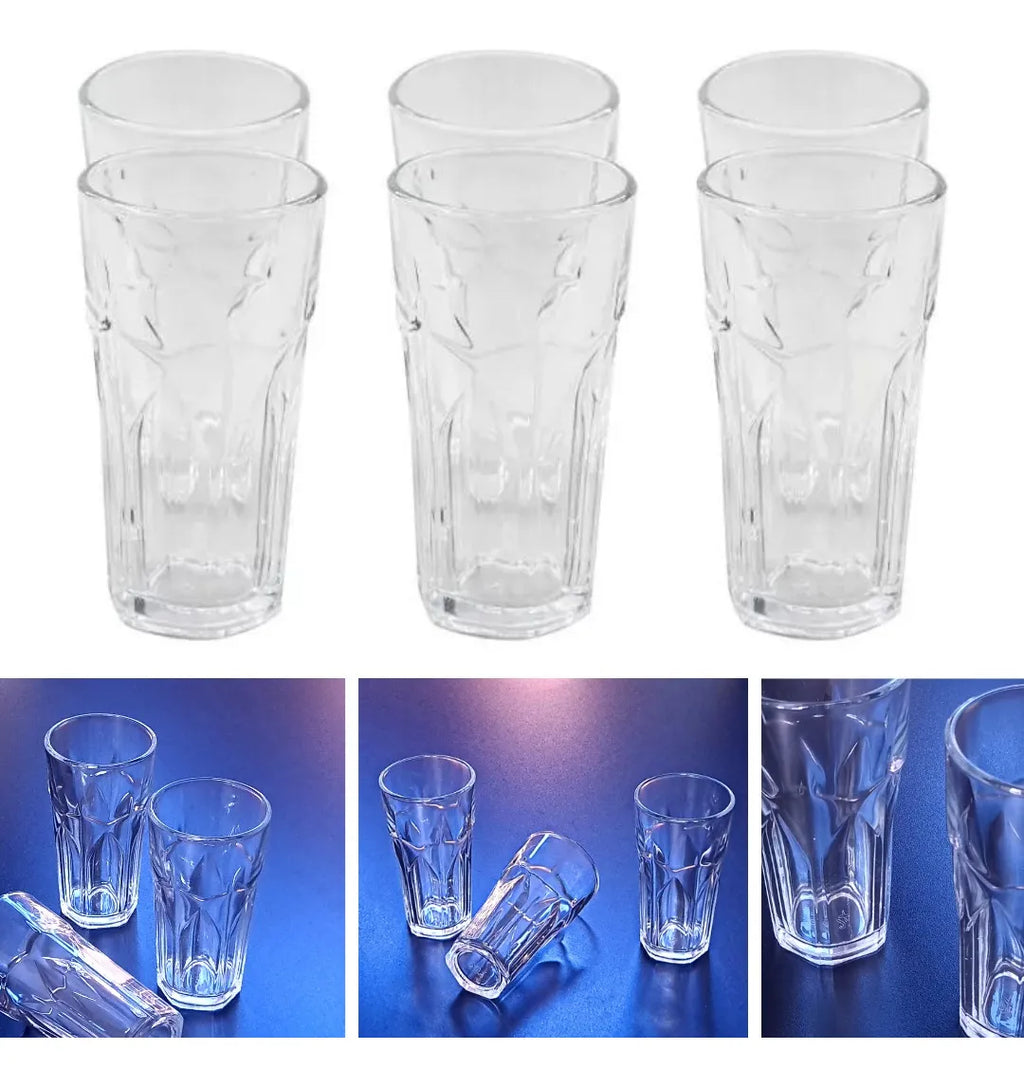 Jogo 6 Copos de Vidro para Água e Suco 350ml – Transparente | 14 x 7,5 cm