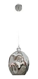 Lustre Pendente de Vidro Oval – Luminária Luxuosa Prateada