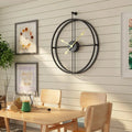 Relógio de Parede 3D Preto em Metal – Design Europeu 50cm (Vazado)