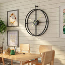 Relógio de Parede 3D Preto em Metal – Design Europeu 50cm (Vazado)