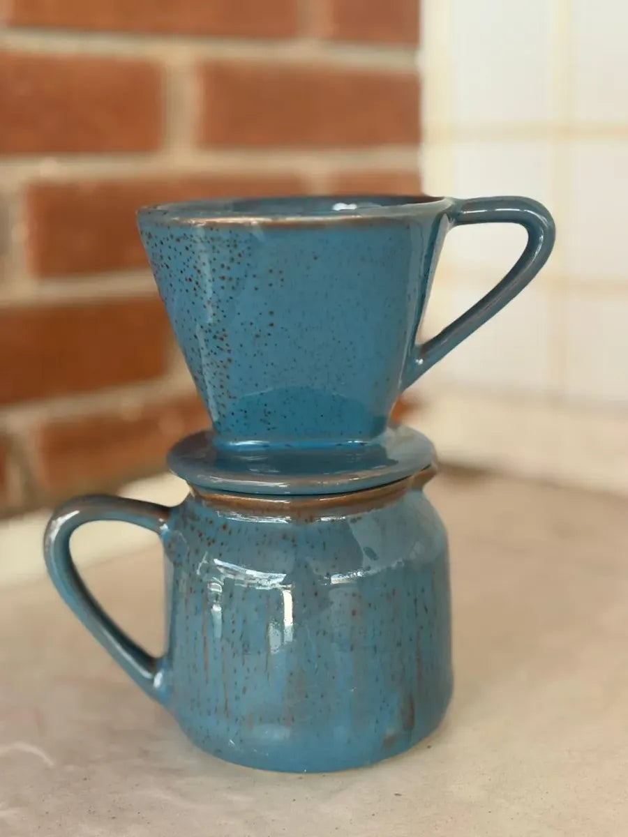 Bule Organic com Coador e Cabo de Cerâmica 600ml – Azul