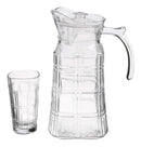 Jarra de Vidro com 6 Copos e Tampa – Suco e Água 1800ml