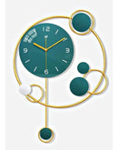 Relógio de Parede 3D Contemporâneo Nórdico Metal Verde/Dourado 68x40 – Vazado