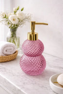Saboneteira Líquida Premium em Vidro Rosa 300ml – Elegância e Sofisticação