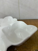 Petisqueira de Porcelana 4 Divisórias 26cm Elegante para Aperitivos