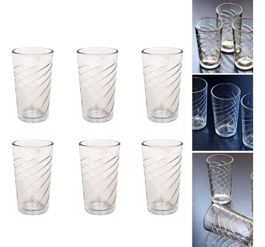 Jogo com 6 Copos de Vidro para Água/Suco 350 ml – Transparente (13 x 7,5 cm)