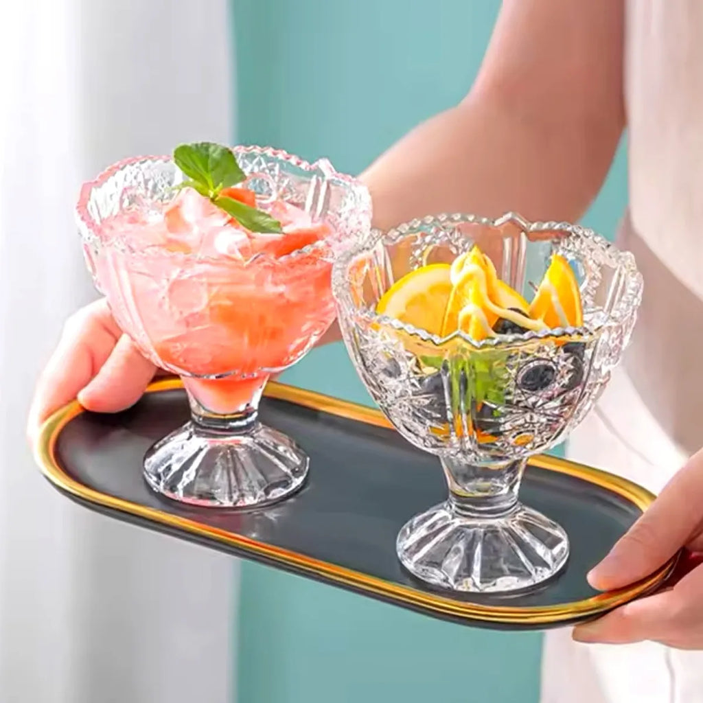 Jogo de Sobremesa em Vidro Design Tropical – 6 Peças 245ML