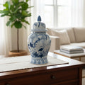 Vaso Decorativo Porcelana Classic Blue White Importado 49x25 Azul E Branco Clássico
