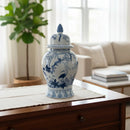 Vaso Decorativo Porcelana Classic Blue White Importado 49x25 Azul E Branco Clássico