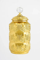 Potiche de Porcelana Dourado com Tampa 32x16
