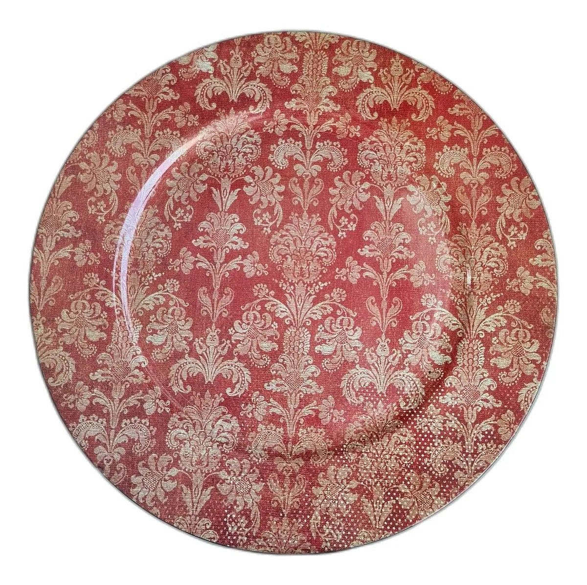Jogo de Sousplat Vermelho Imperial 6 Peças em Poliresina – 33 x 33
