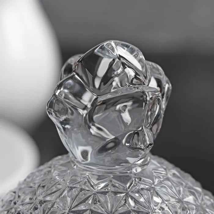 Açucareiro De Vidro Lapidado Diamonds 350g Incolor