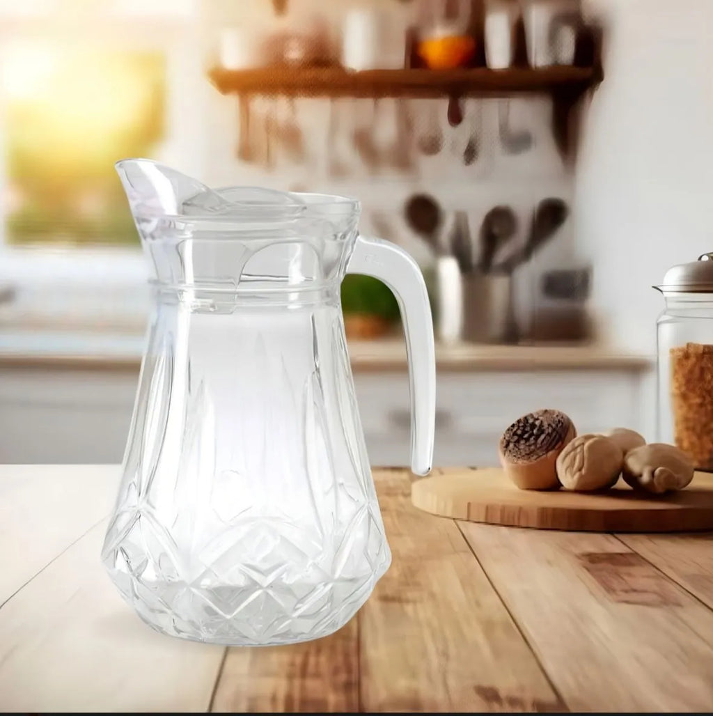 Jarra para Bebidas em Vidro Transparente 1,3 Litros com Tampa