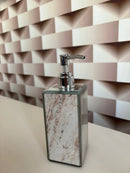 Saboneteira Porta Sabonete Líquido em Vidro Mármorizado 300ml – Elegância e Sofisticação
