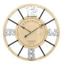 Relógio de Parede 3D Kensington London 1879 MDF e Bambu 38 cm Marfim Vazado