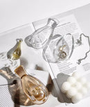 Mini Porta-Joias Potiche de Cristal Âmbar com Pássaro 11x7 cm | Decorativo