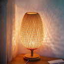 Abajur Luminária em Bambu e Rattan 49cm – Design Natural Luxuoso