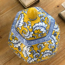 Vaso Decorativo Porcelana Laranja Azul Floral 45x22