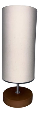 Luminária de Mesa Abajur Madeira e Metal 32x12cm – Marrom-claro/Branco