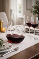 Decanter de Vinho em Cristal Espiral Premium 1,5L – Aerador com Alça para Servir