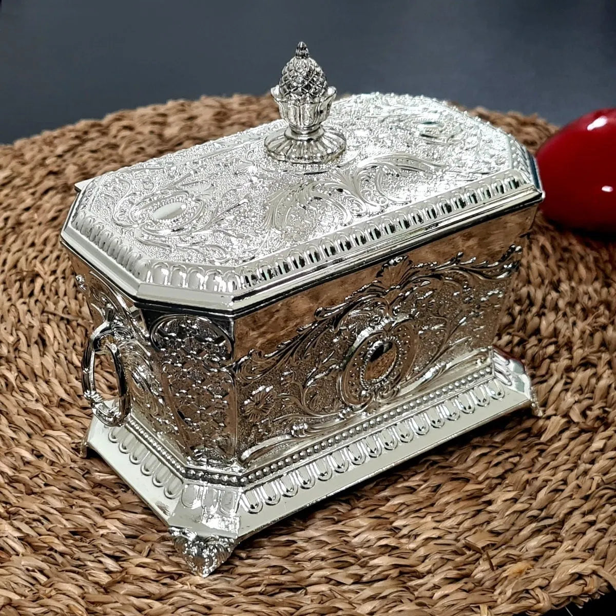 Açucareiro Acabamento Fino em Metal 14x9 Prateado