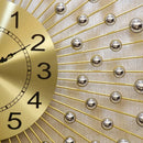 Relógio de Parede Dourado Luxuoso em Metal – Design Europeu 70cm (Vazado | Silencioso)
