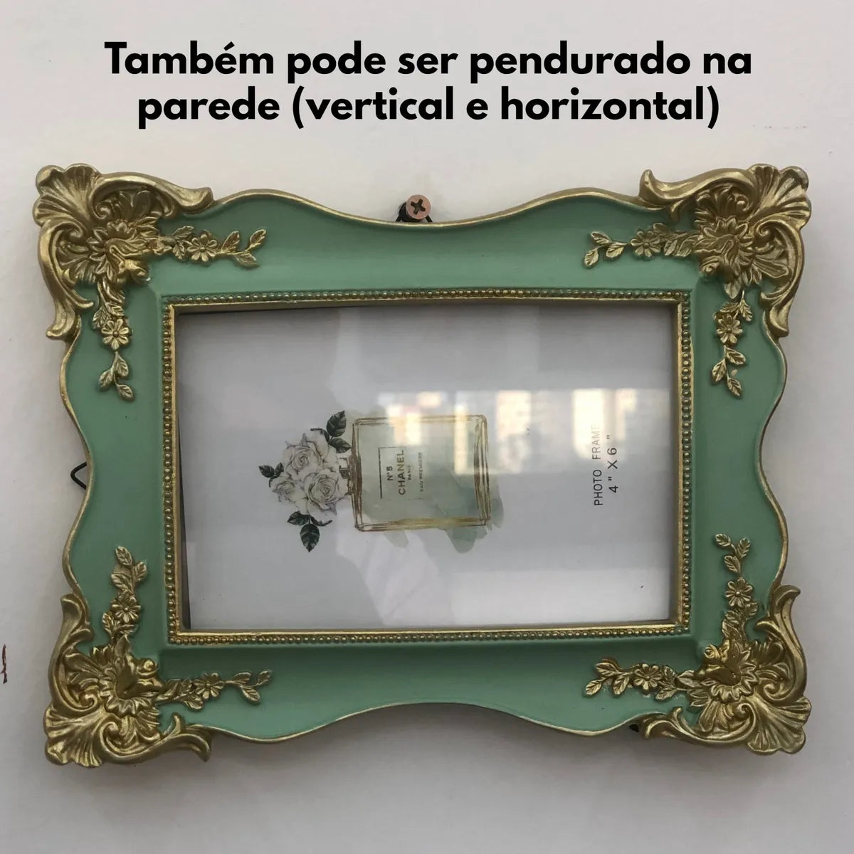 Porta-Retrato 10x15 Poliresina Vintage Dourado