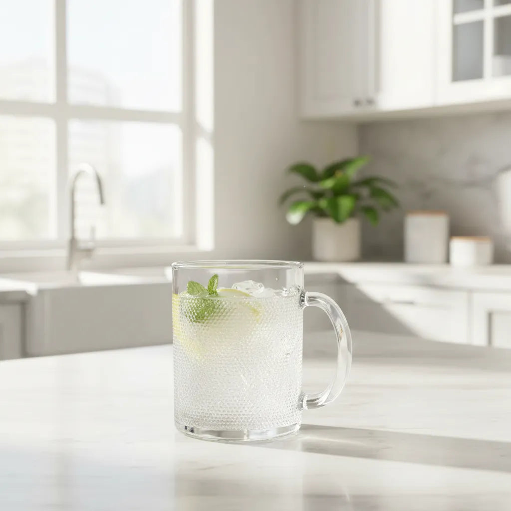 Jogo 6 Canecas de Vidro para Água, Suco e Cerveja 300ml – Transparente