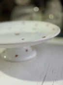 Boleira Porcelana Branco com Corações Vermelhos Love 29x9 cm