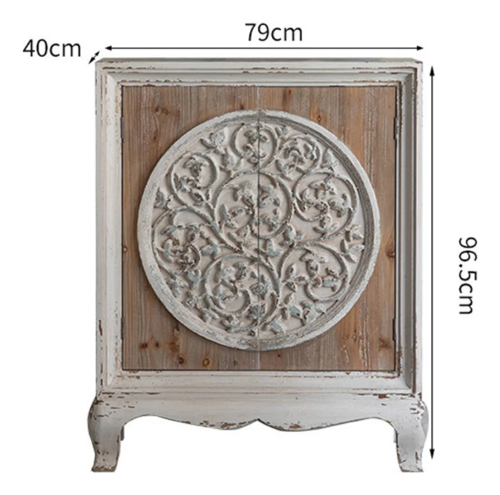 Buffet Aparador Branco Kyoto – Madeira Vintage | 96 x 79 x 40 cm