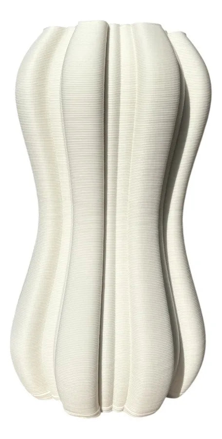 Vaso Decorativo em Cerâmica Branco 22cm – Design Moderno Redondo