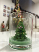 🎄 Vela Decorativa Natalina no Copo – Árvore Festiva Verde