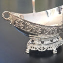 Travessa de Metal Prata Indiana Centro de Mesa com Alça 27x33 cm