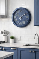 Relógio de Parede Azul Moderno 35cm Design Elegante em Metal Decorativo