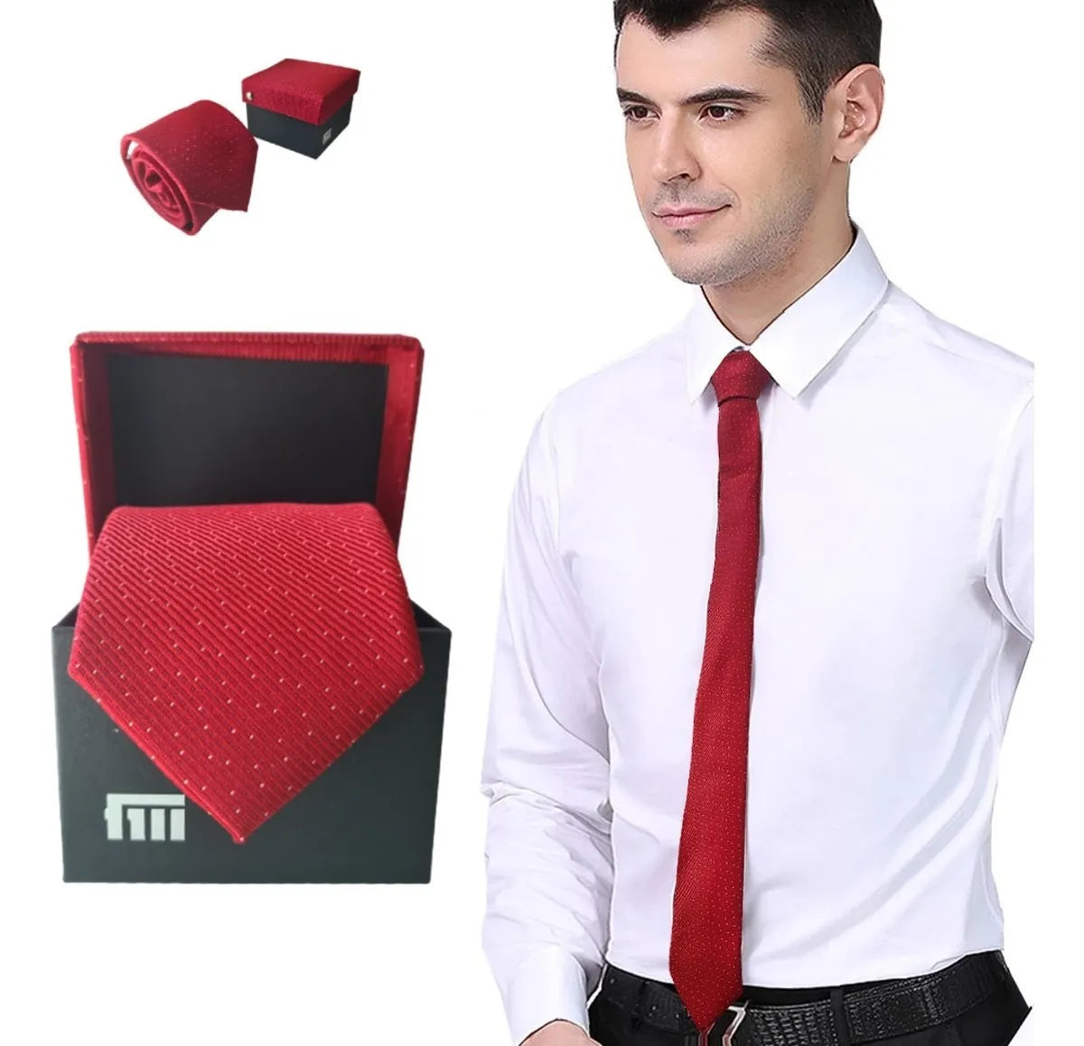 Gravata Masculina 1200 Fios em Microseda Fatto a Mano + Caixa Presente – Luxo 7 cm
