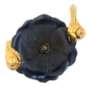 Escultura Decorativa Dourada Pássaros no Comedouro – 17 x 5 cm