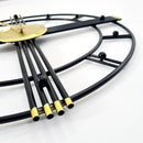 Relógio de Parede Preto com Dourado – Design Europeu Vazado 3D | 50 cm