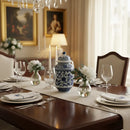 Vaso Decorativo De Porcelana Azul E Branco Luxo 20x14