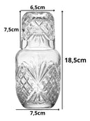 Moringa de Vidro com Copo 500ml Floral Branco Elegante e Resistente