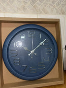 Relógio de Parede Azul Moderno 35cm Design Elegante em Metal Decorativo