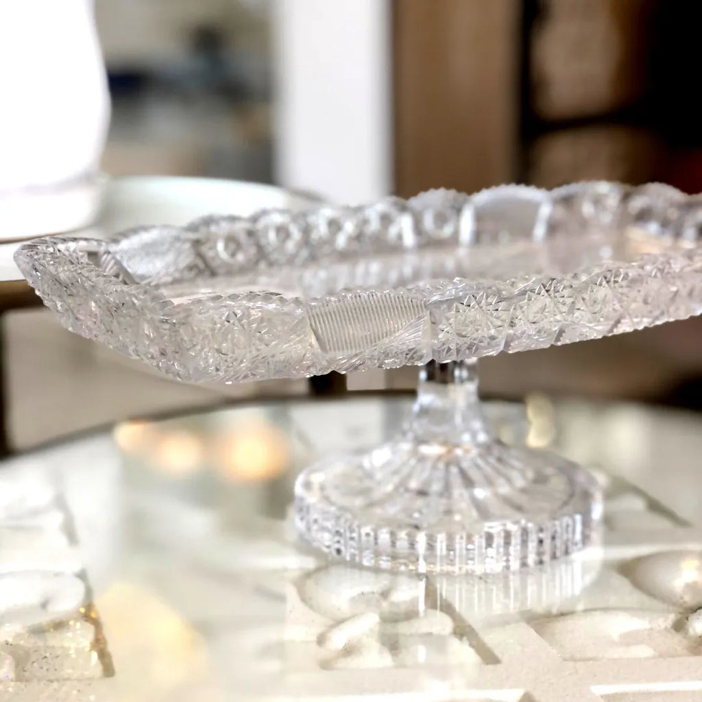 Fruteira de Cristal Centro de Mesa Retangular 33x13 cm Incolor | Bandeja Decorativa