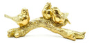 Escultura Decorativa Trio de Pássaros Dourado em Poliresina – 23 x 11 cm