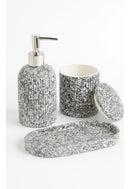 Kit Lavabo Elegance 3 Peças Cerâmica Cinza Escuro