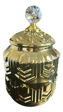 Potiche de Porcelana Dourado com Tampa 32x16