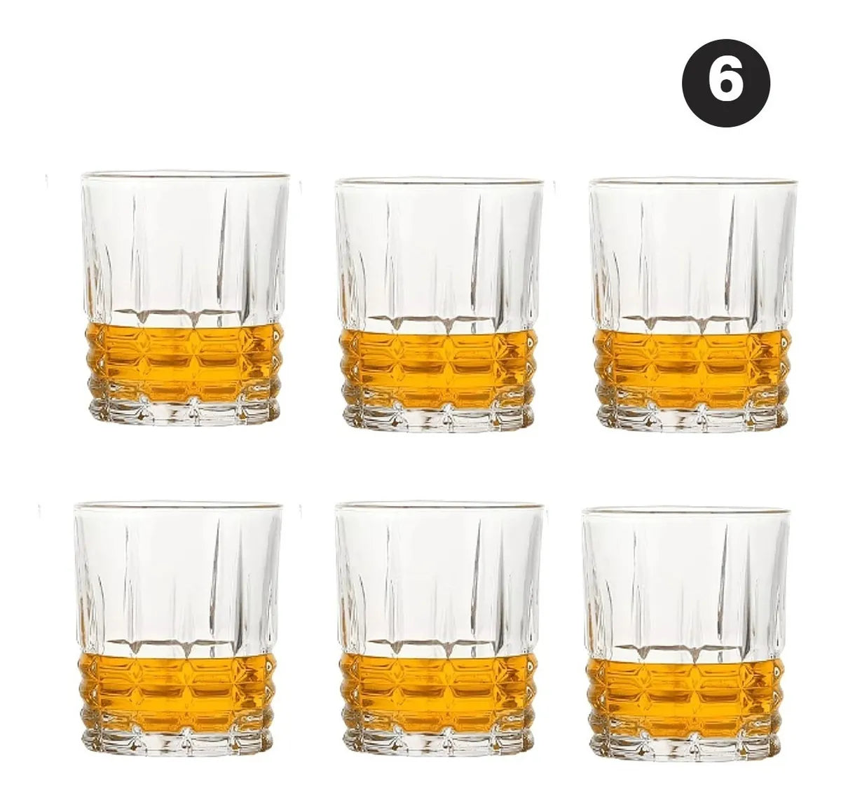 Jogo de Copos de Vidro para Whisky e Licor 315ml – 6 Peças Premium
