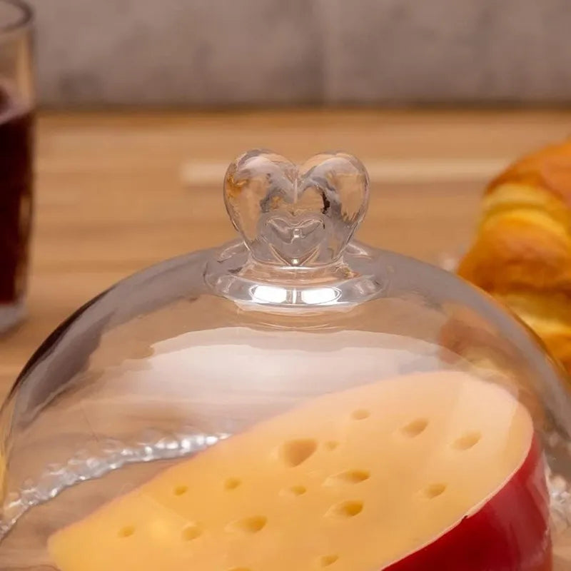 Queijeira de Cristal Coração Luxo com Tampa – Mesa Posta Transparente