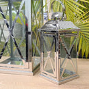 Kit com 2 Lanternas Marroquinas Prata em Inox com Vidro Prateado – Luxo