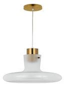 Lustre Pendente Cozinha Sala Cúpula Branca com Dourado LED – Design Moderno