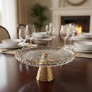 Boleira Centro de Mesa Vidro Borda Dourada 22cm Elegante