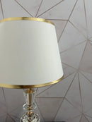 Abajur de Mesa Dourado com Cristal Elegante 46cm Design Sofisticado